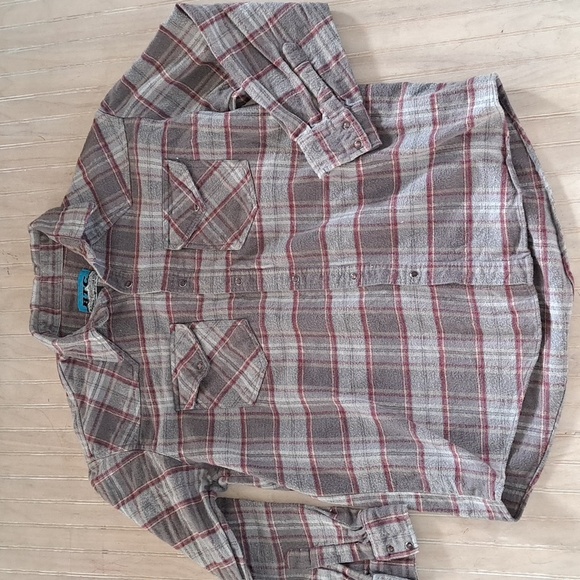 BTC Authentic Bay Trading Co. Mens 100% Cotton Western Snap Flennel Chore Shirt - Picture 6 of 9